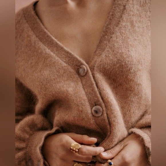 Sezane Warm Brown Cardigan - Picture 3 of 4